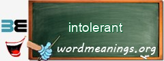 WordMeaning blackboard for intolerant